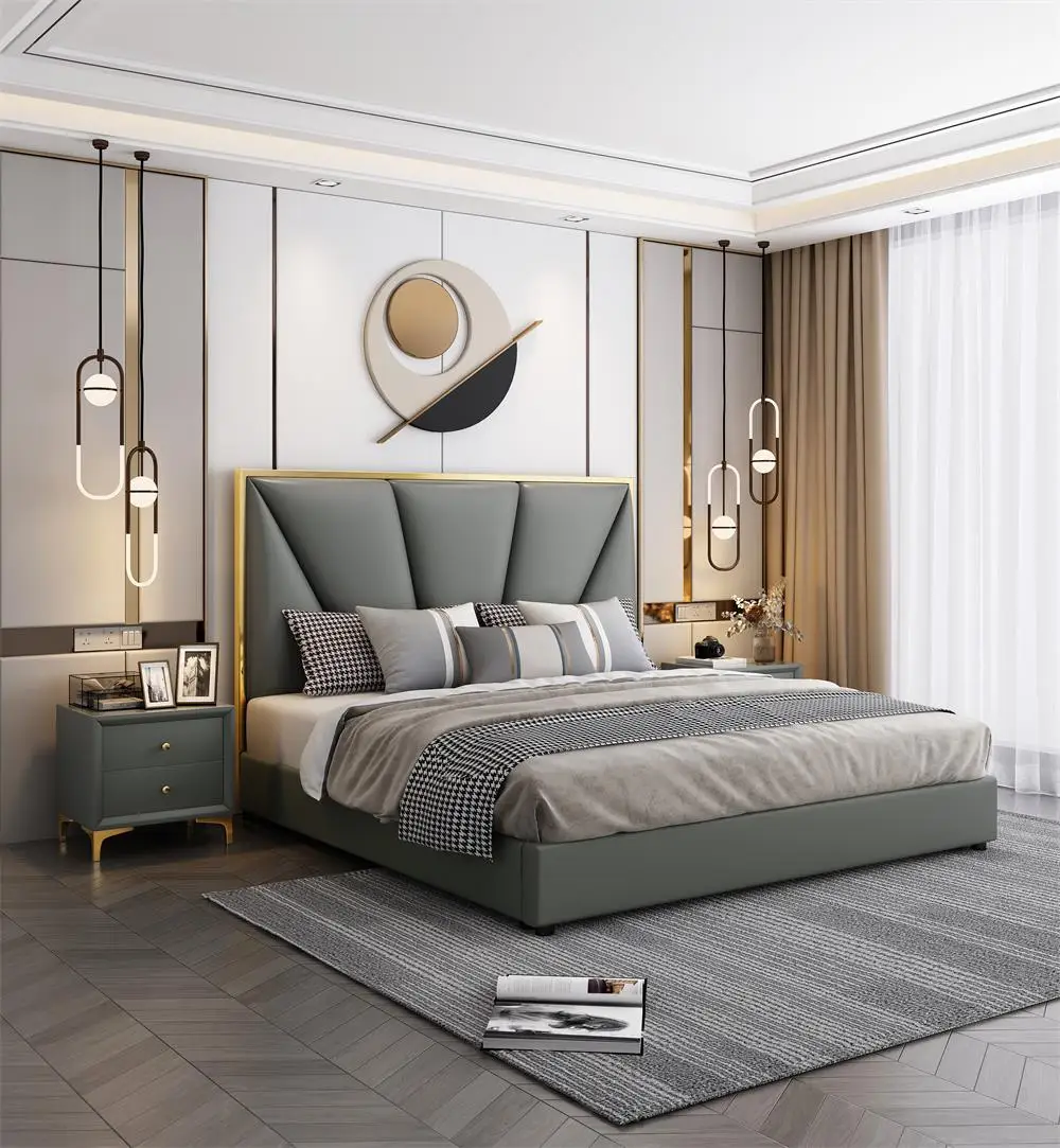  Лидер продаж роскошная современная мебель для спальни Super King Cama