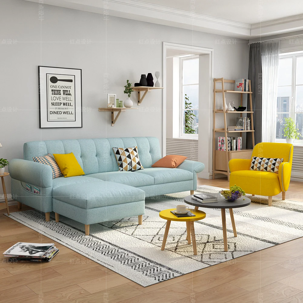 Современная мебель в скандинавском стиле для гостиной на 3 места, l-образный секционный диван для отдыха