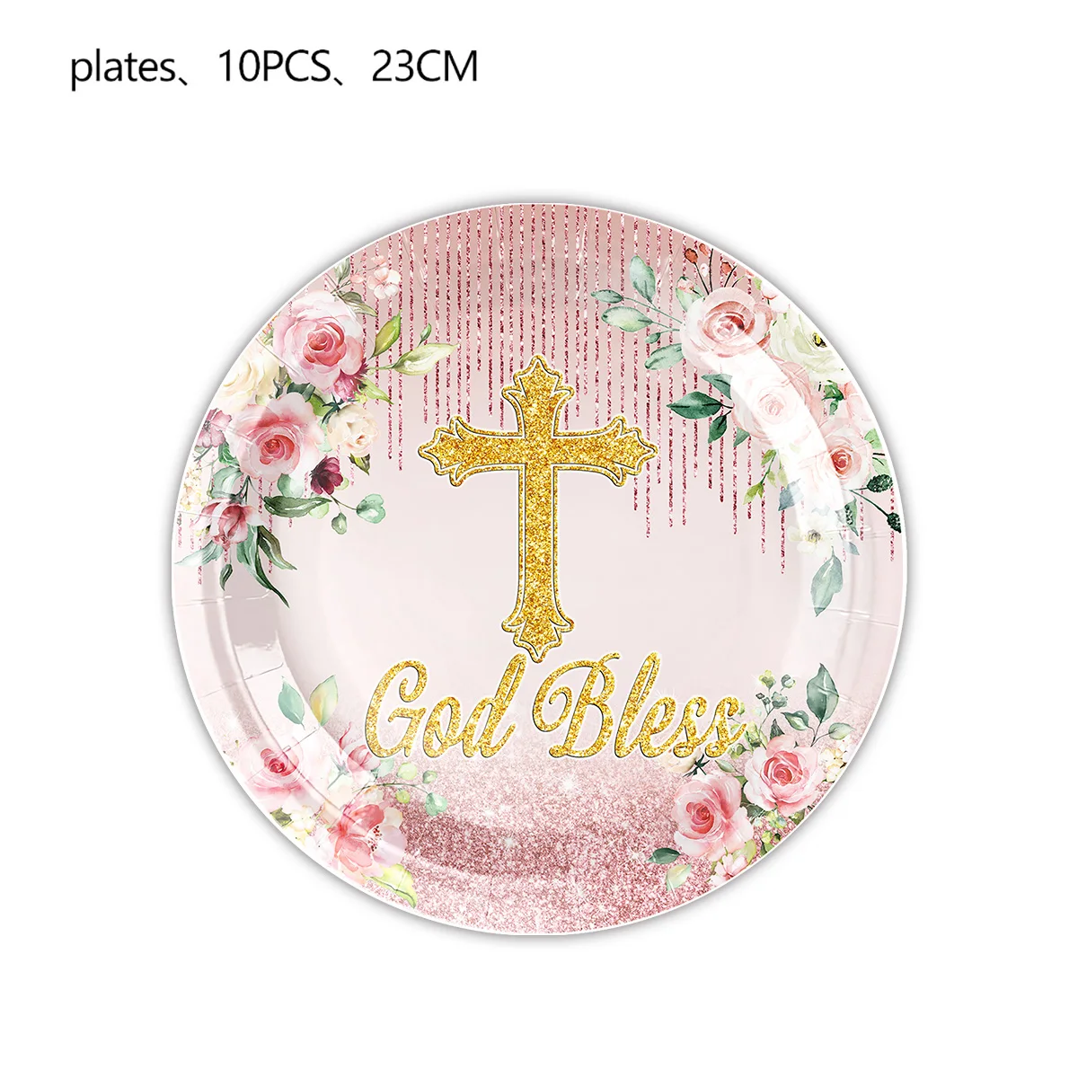 God bless gad bless theme christening party decoration cross paper plate paper napkin paper cup tablecloth napkin set