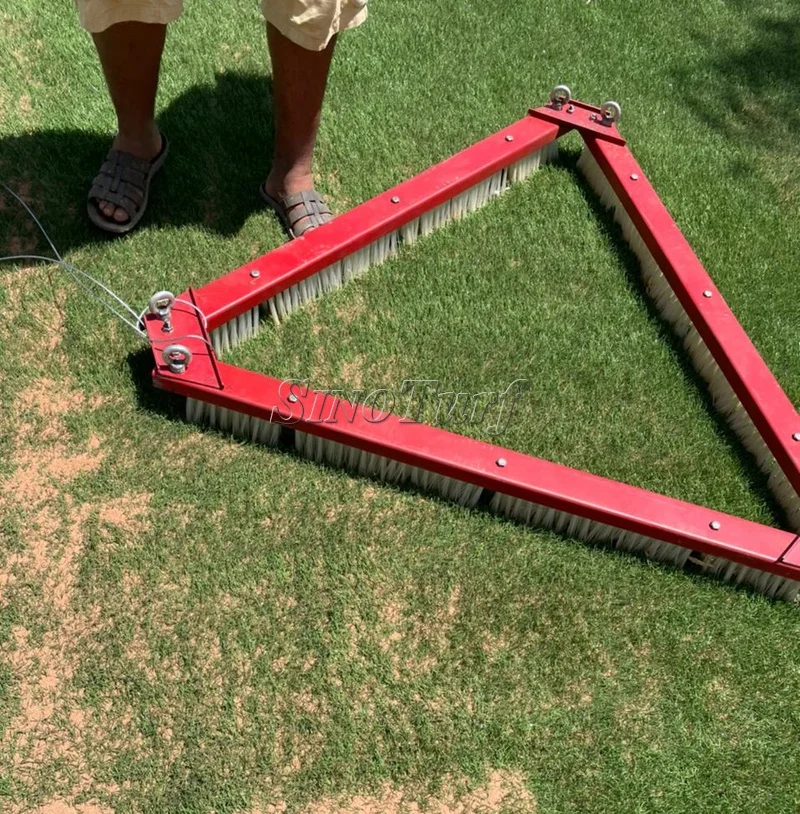 Triangle Artificial Turf Brush For Football Pitches Synthetic Grass Maintenance Infill Sand Rubber