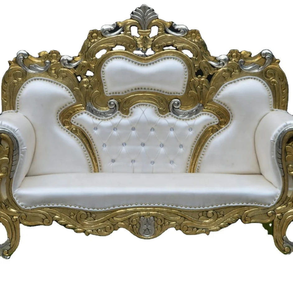 Wedding Furniture Acrylic Sofa Latest Designed Luxury Gold ULRIKA Wedding Wedding Stage Mandap Bazaar Love Seat IN;41826 Antique