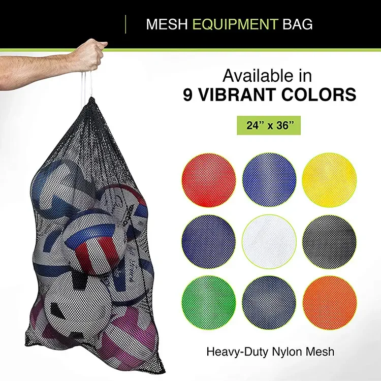 Factory Cheap Sports Mesh Equipment Bag Multipurpose Nylon Drawstring Sack With Lock Bag