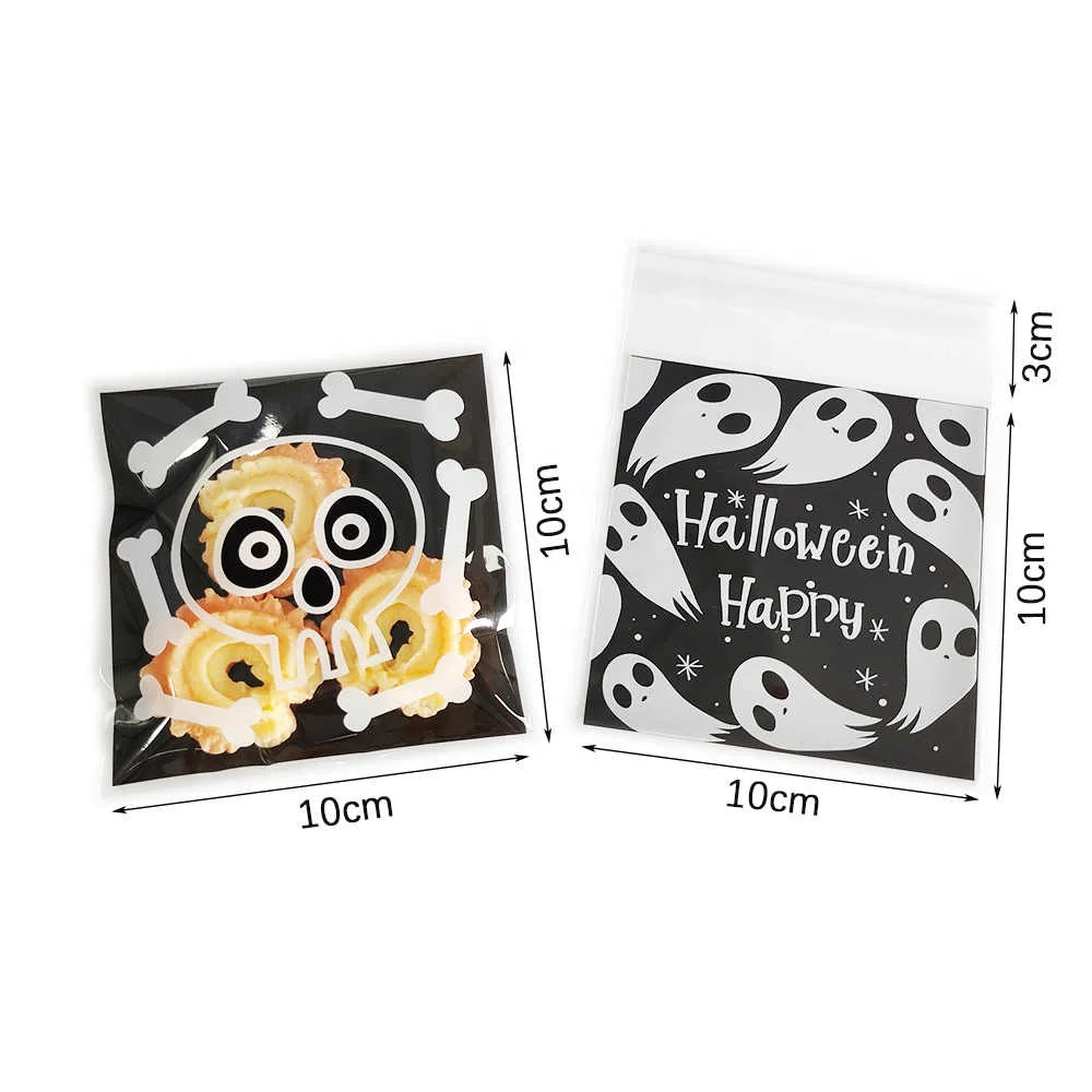 Пластиковый пакет для конфет на Хэллоуин прозрачный Подарочный в виде тыквы призрака ОПП Хэллоуина печенья упаковочный