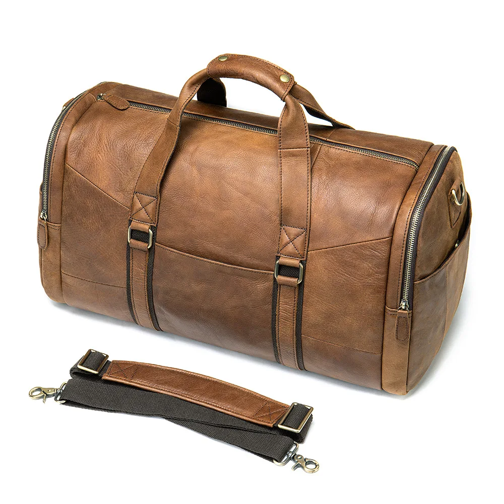 Organiser Private Label Water Proof Duffel Genuine Leather Luggage Set Designer Famous Brand Sport Travelling Bag