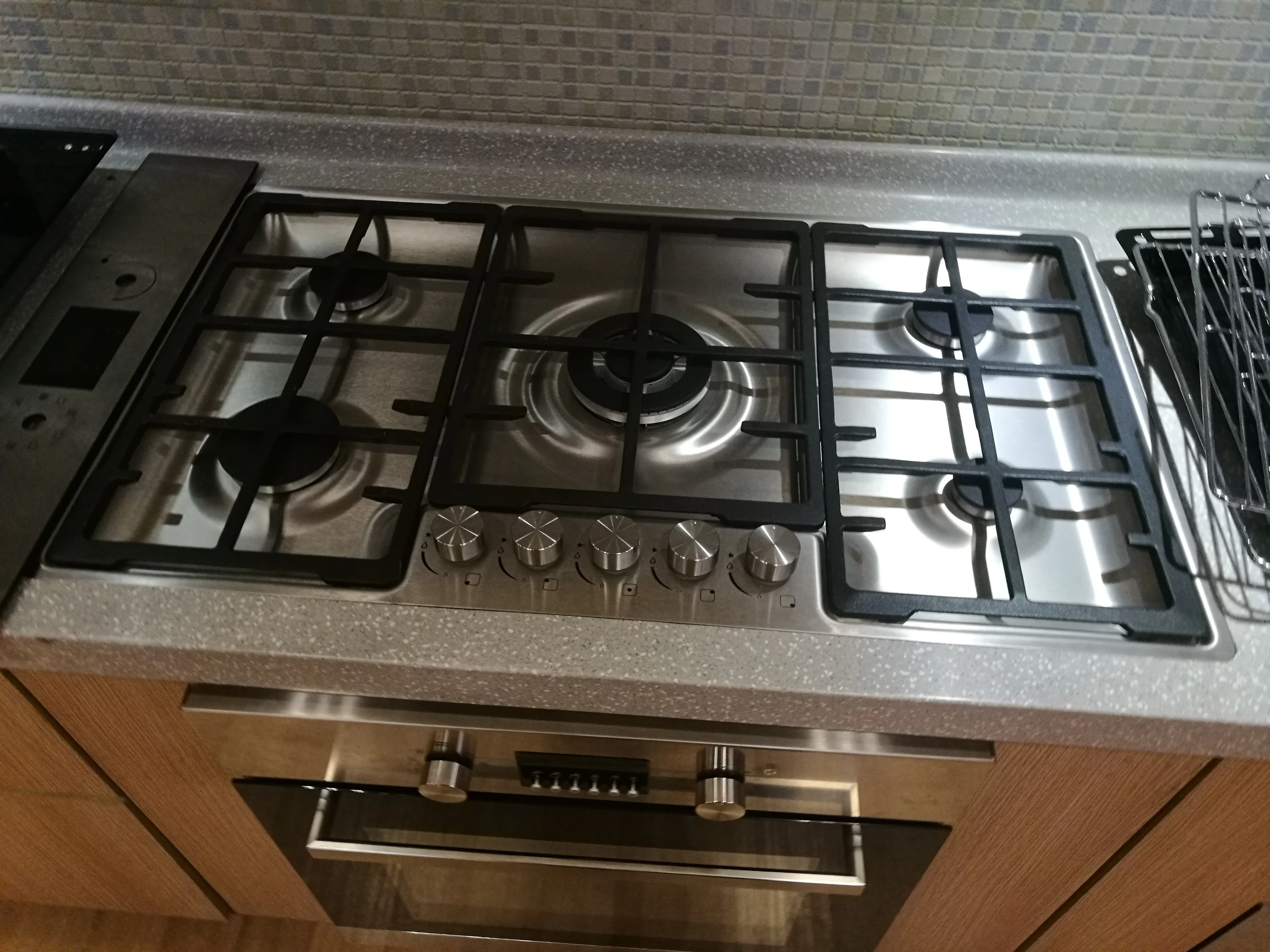 5 Burners 91cm Stainless Steel Build-in Gas Hob Cooktop