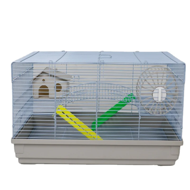 Hot selling Golden Silk Bear Cage hamster supplies Cage comes fully equipped with foldable metal hamster cage for easy cleaning