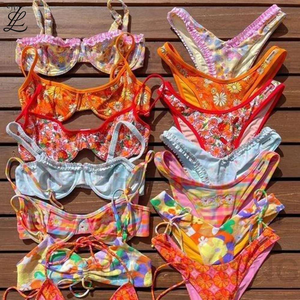 Manufacturing 2024 Swimwear Company Design Customization Swimsuit Lady Split Body Sexy Micro Mini Triangle Bikini Set