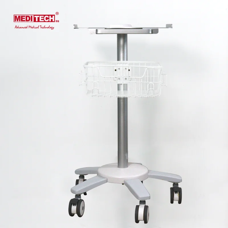 Portable ECG Trolley with Movable Basket for Defibrillator Monitor