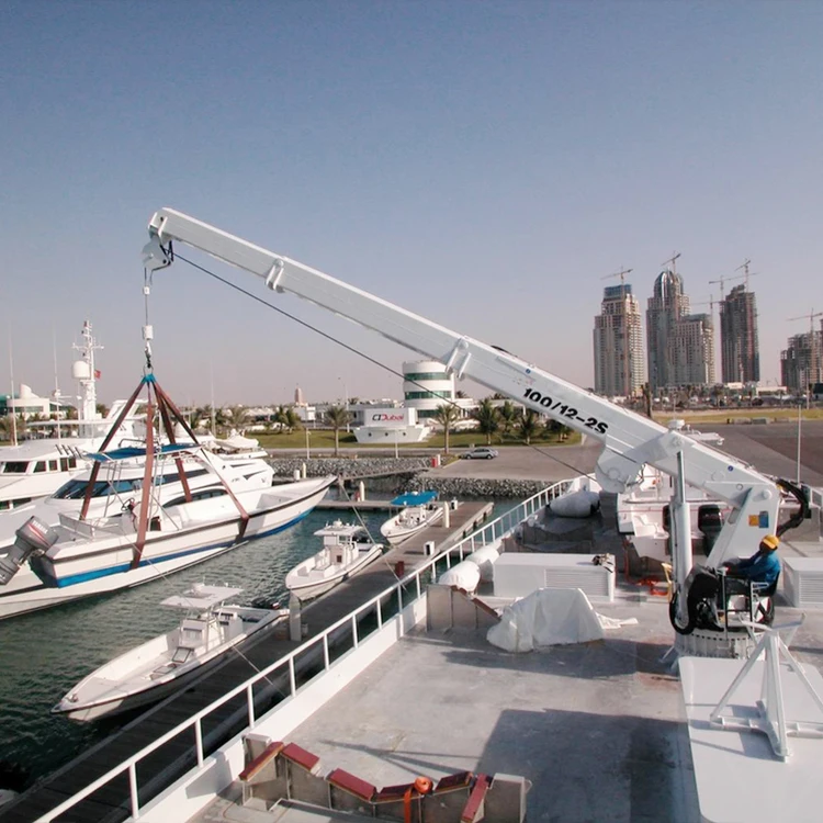 marine deck crane 45ton 20 ton ship deck knuckle boom offshore crane using on the boat