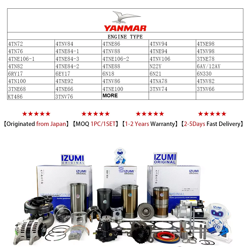 Оригинальный 4TNE98 4TNV98 4D98E 729900-02801 129900-23601 729900-02800 главный подшипник двигателя YANMAR