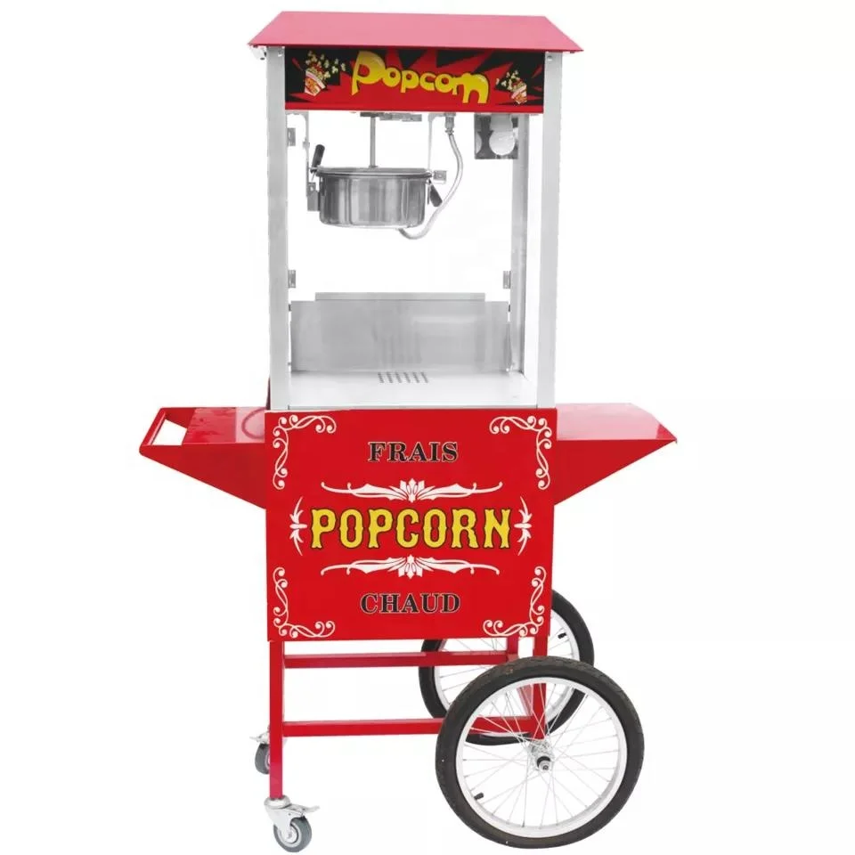 High Performance Easy Move  Industrial Popcorn Maker Commercial Electric Popcorn Machine With Cart For Sale
