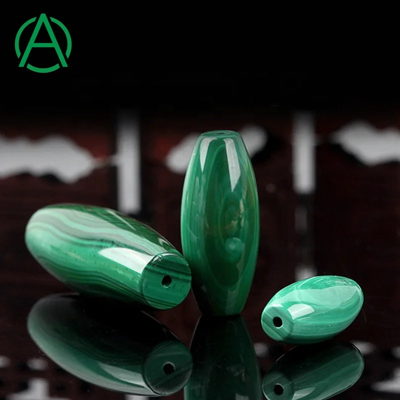 ArthurGem Natural Malachite Cylinder Barrel Beads Natural Malachite Stone Beads for Jewelry Making