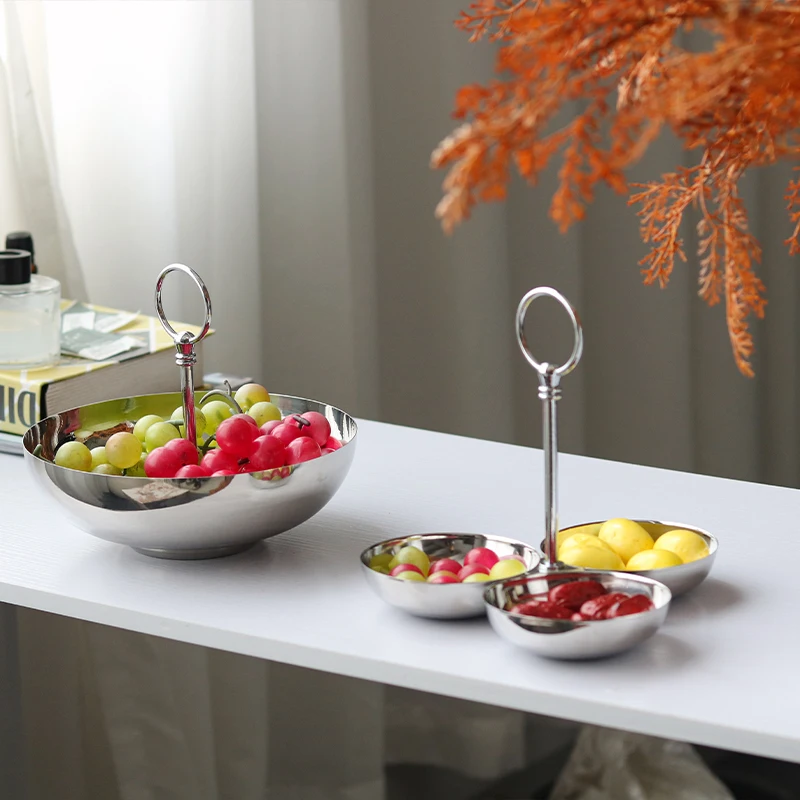 Factory Direct Sell Simple Cake Plate Dessert Tray Metal Candy Tray Fruit Bowl For Family Party Afternoon Tea