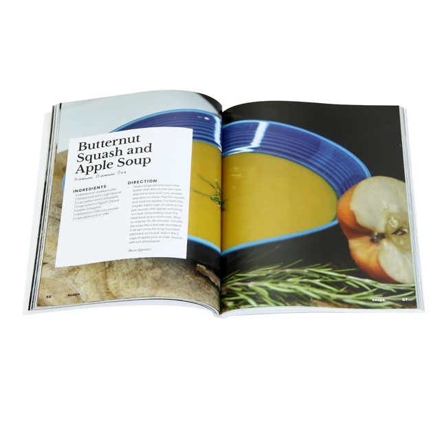 Customized Cookbook Printing Soft Cover Catalogue Book Printing softcover Prochure