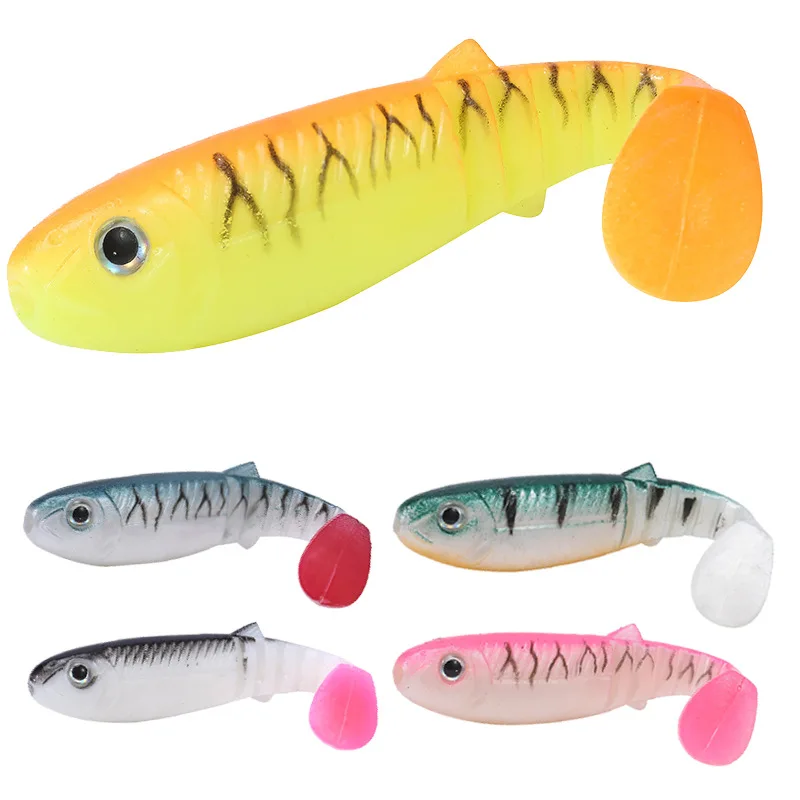 FEATHER 9cm 5 8g Soft Plastic Fishing Lure with 3D Fisheye Multicolor Fishing Tackle Accessory