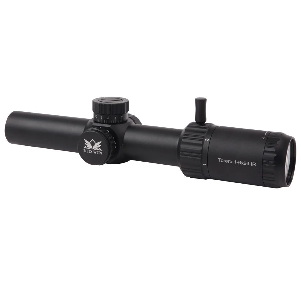 Red Win 30mm Monotube 1/5 Adjust Zero Lock Turret Etched Glass Reticle 6 Level Bright Torero 1-6x24IR HD Scope