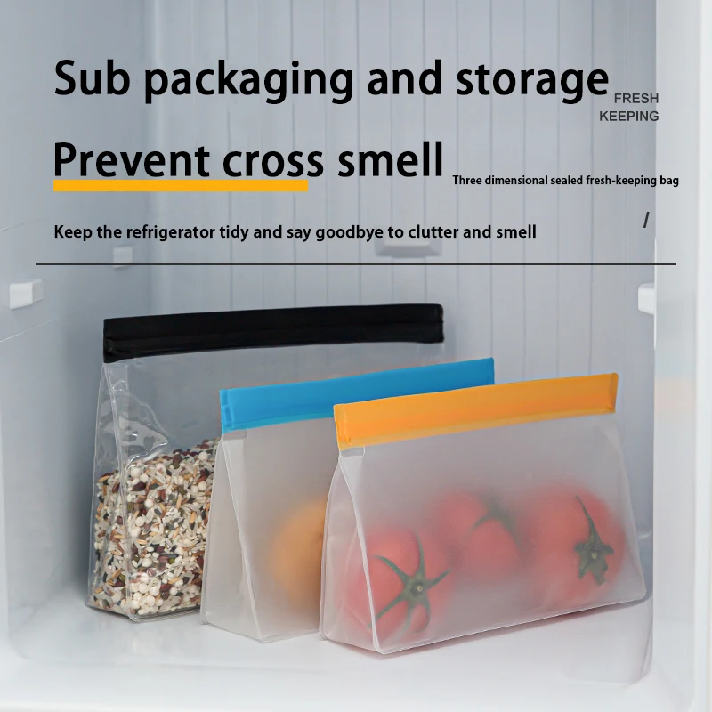 Household kitchen freezing storage bag food preservation sealing bag transparent PEVA plastic packaging bag