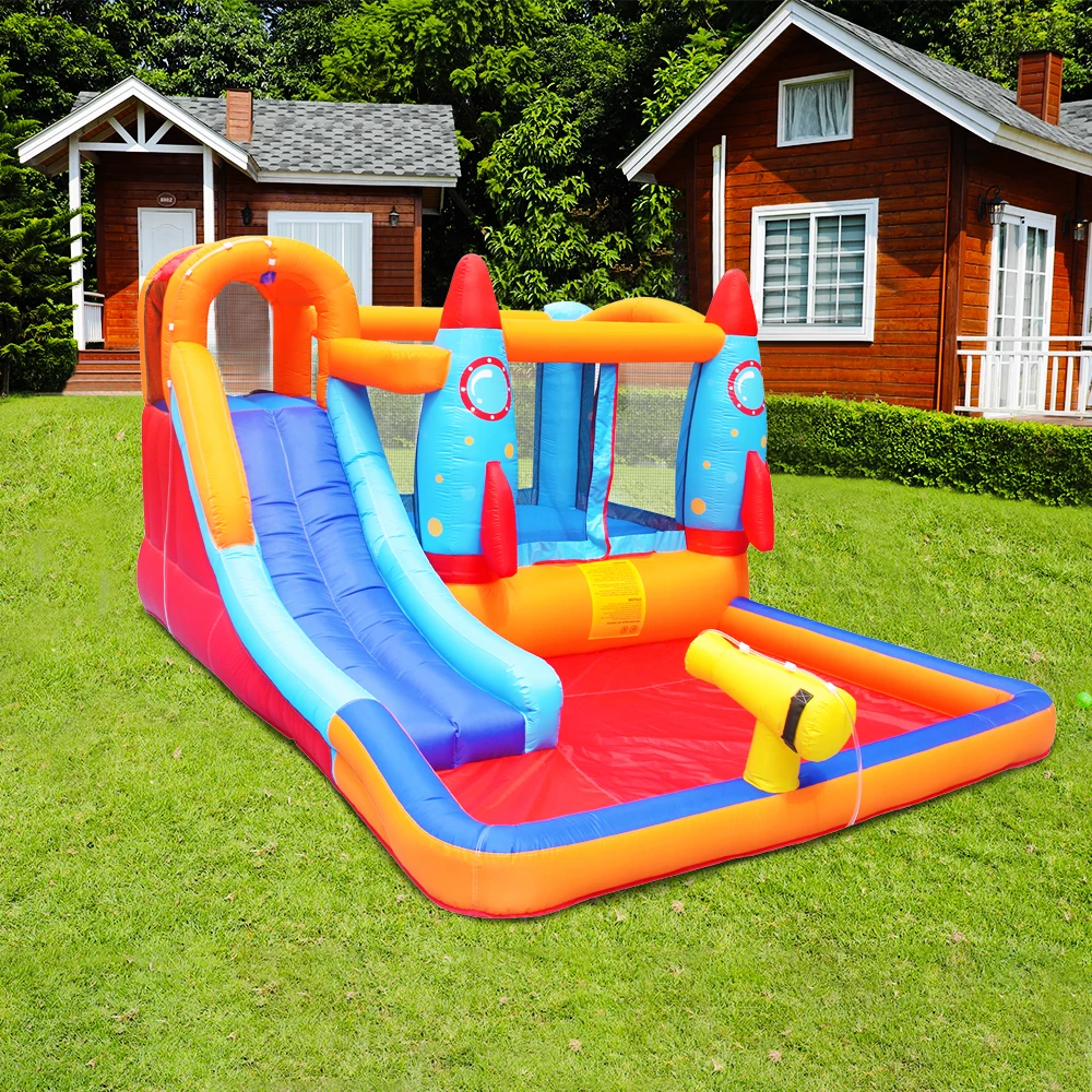 Doctor Dolphin Space Rocket Dream Hot Design Inflatable Water Play Jumping Tower Bouncing House Bouncing Castle Water Slide