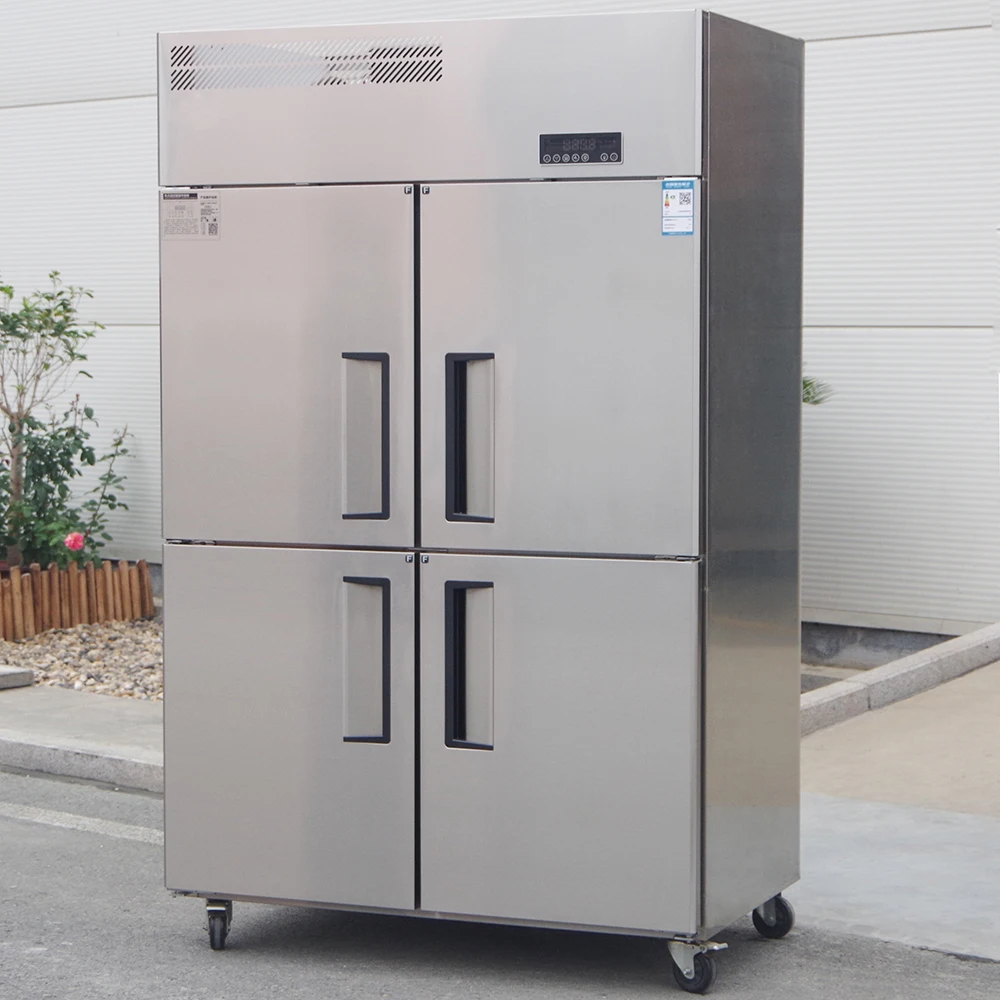 Kitchen Catering High-quality Refrigeration Equipment Four Doors  Standing Refrigeration Refrigerator Freezer