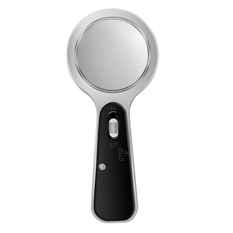 Handheld glass LED reading 10 times magnifying glass with lamp lighting for the elderly student gifts office supplies