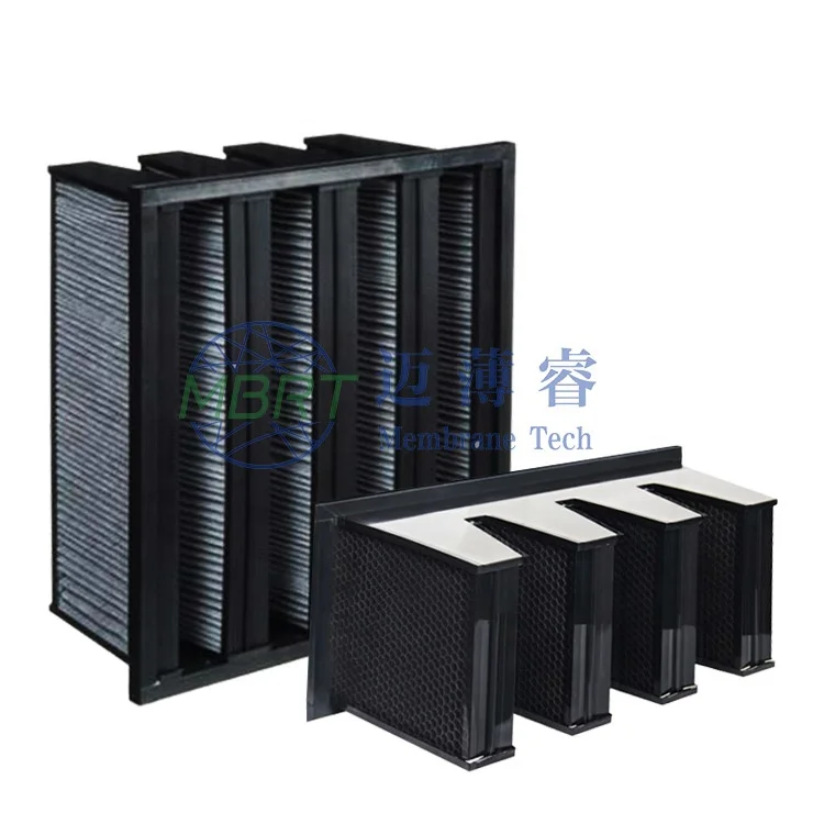 Manufacturer mini pleated combined V-bank hepa filter for ventilation air conditioning and heating system