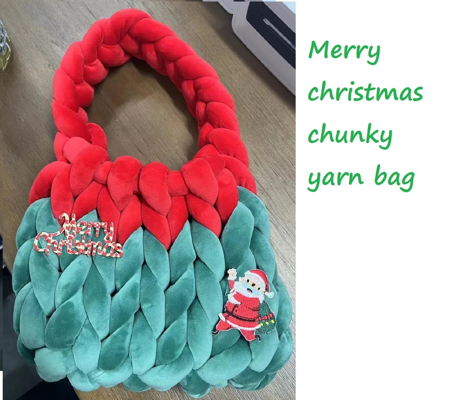 Christmas gift  Simple hollow chunky knit yarn bag women shoulder bag fashion clutch ladies bags