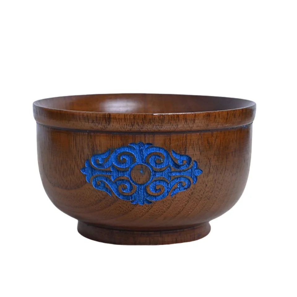 handmade luxury classic Mongolian wooden milk tea bowl for restaurant home