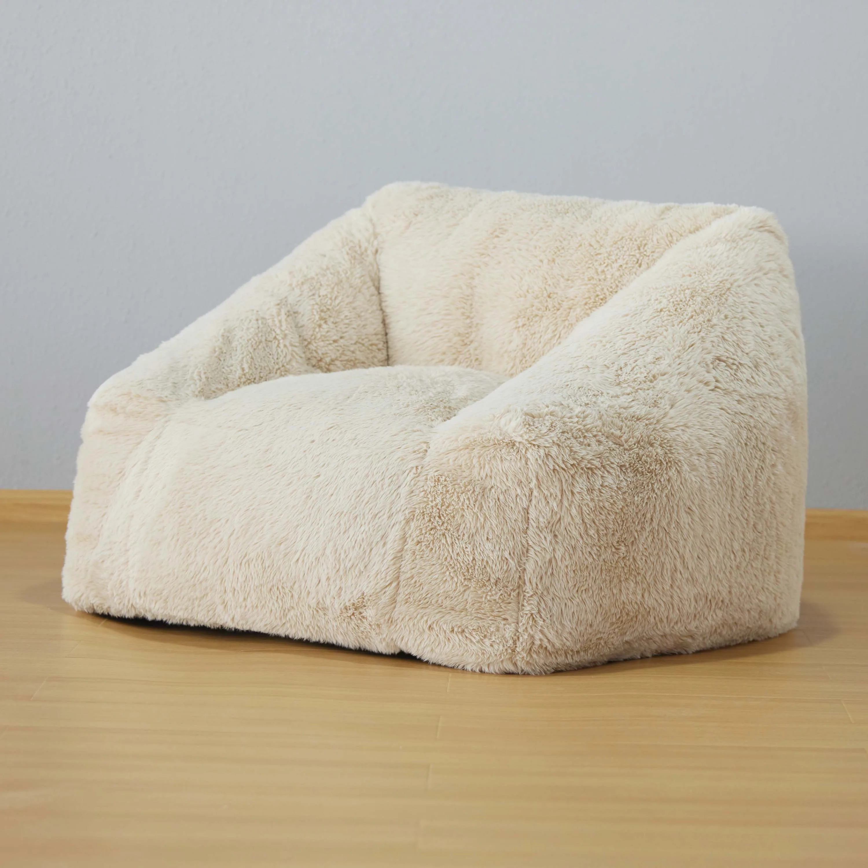 Factory Sale Lazy Sofa Furniture Nordic Style Living Room Hotel Single Sofa Long Fur Fabric Bean Bag Compressed Lounge Sofa