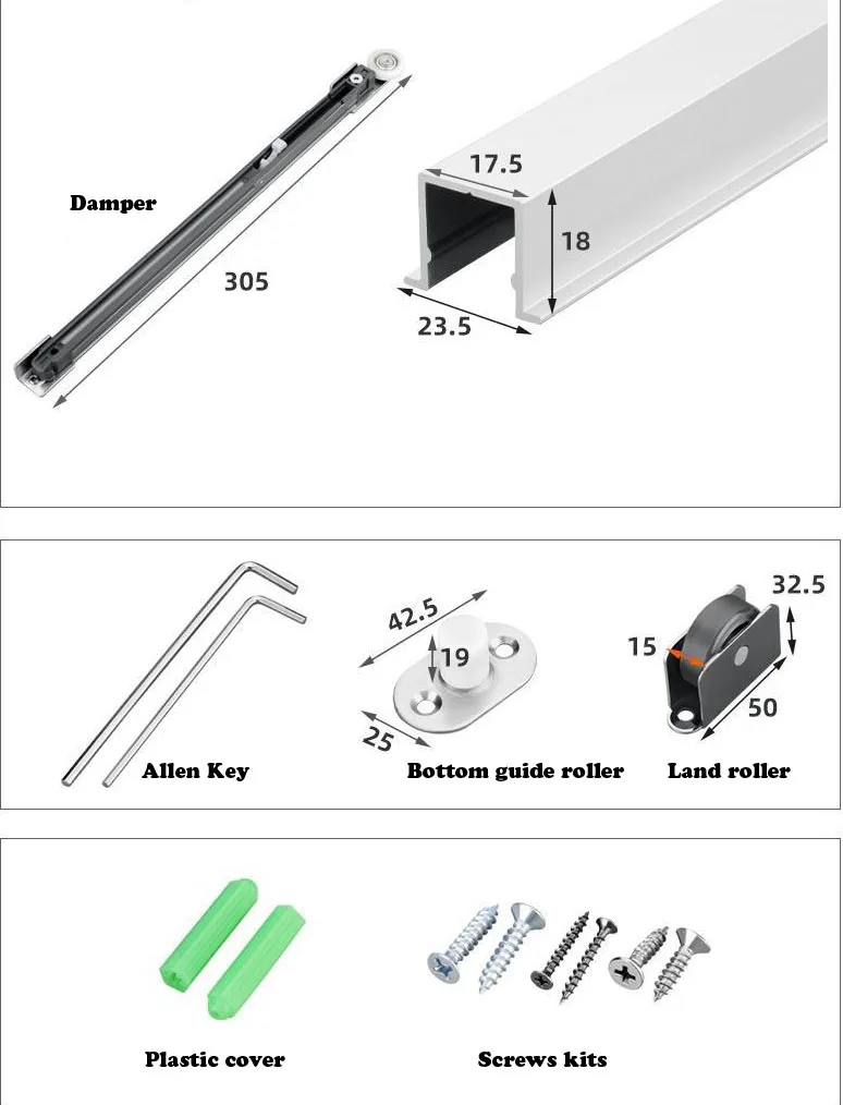 Custom Ghost Interior Door Hardware Kits Invisible Sliding Door System With Hidden Tracks