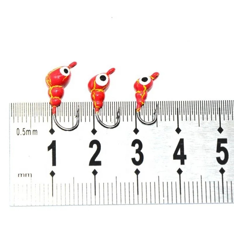 TAKEDO SP15 18pcs Per Box  0.5g 1g 1.4g  Luminous Winter Mini Lead Jig Fishing Jig Head Hookl Arvae Shape  Hook   Ice Lure