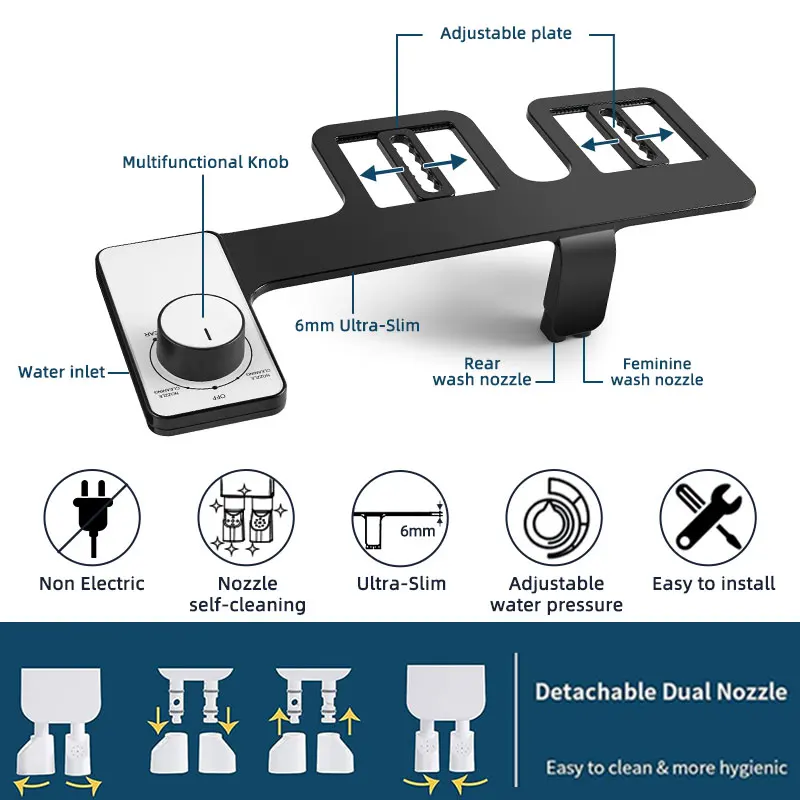 Hot Selling Cold Water Bide Shattaf Custom Clean Anus Bidet Bathroom Non Electric Bidet Attachment For Toilet