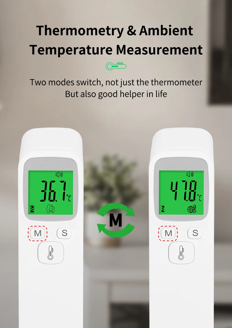 
Hot Sale Baby Adult Digital Multi Functional Thermo Gun Infrared Forehead Clinical Thermometer Non-Contact 