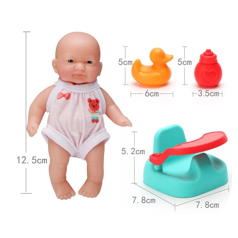 Cheap 5 Inch Baby Doll Reborn Silicone For mini bebe reborn de silicone for Newborn with rocking horse
