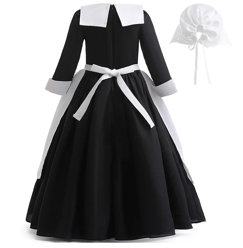 New Product Girls Wednesday Adams Cosplay Costume Halloween Party Dress Long Sleeve Classical Girls Dress For stage