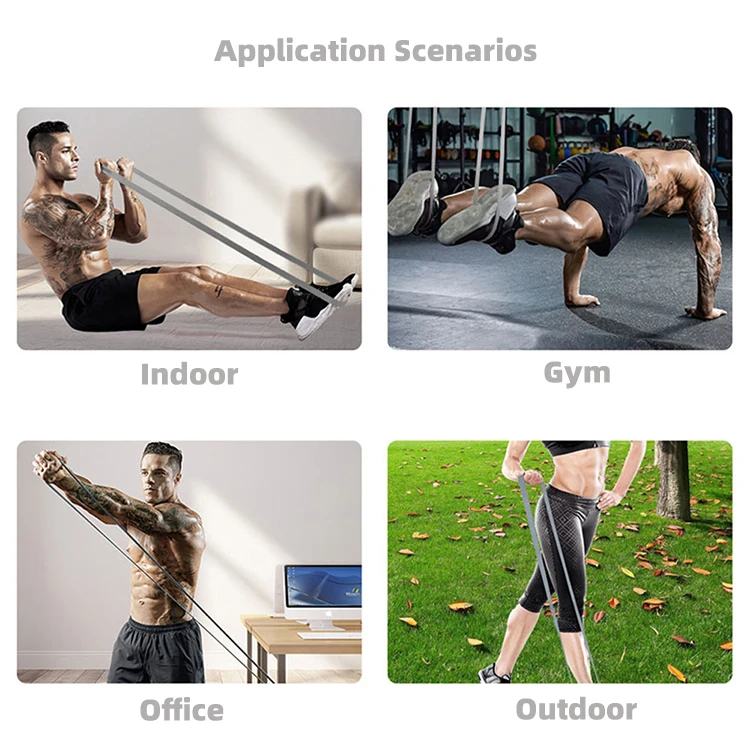 Custom Logo Gym Exercise Loop Cotton Fabric Pull Up Assist Long Resistance Bands Set