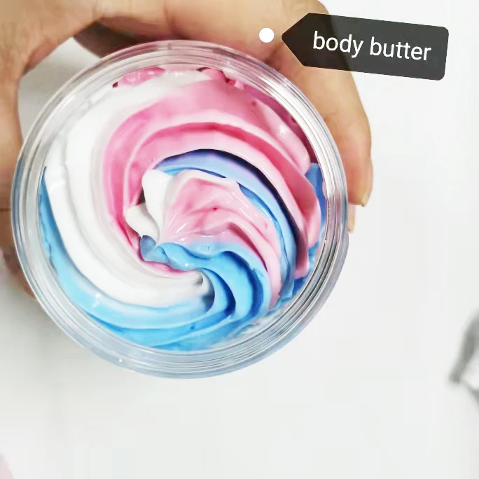 Wholesale Private Label Strawberries Blueberries Vegan Natural Organic Moisturizing Rainbow Whipped Shea Butter Body Butter