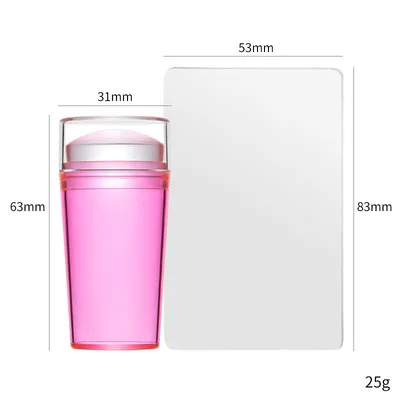NSP40 Nail Art Designs Candy Seal Stamp Transparent Silicone Template with Cover Stamper Scraper Tool For
