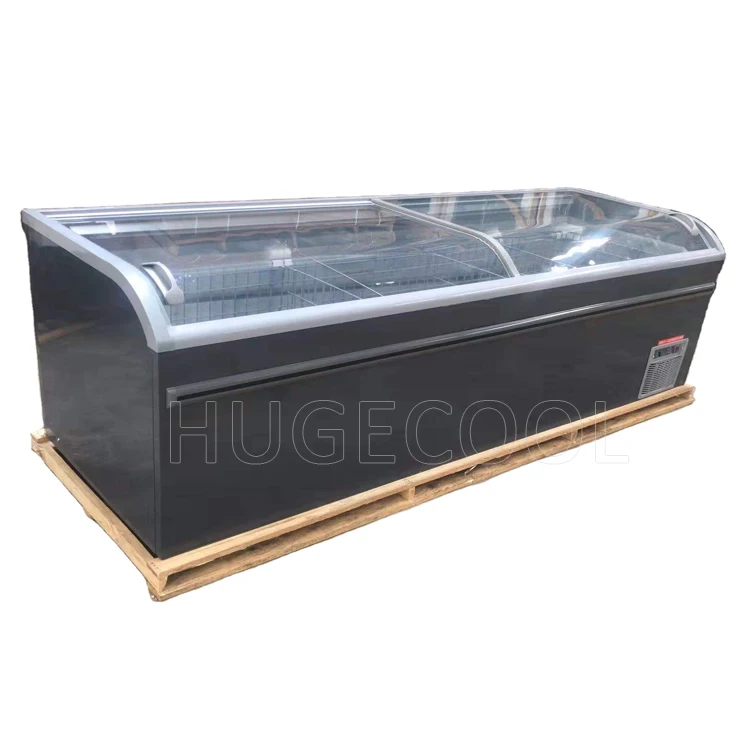 Commercial supermarket open display refrigerator showcase chest freezer for ice cream