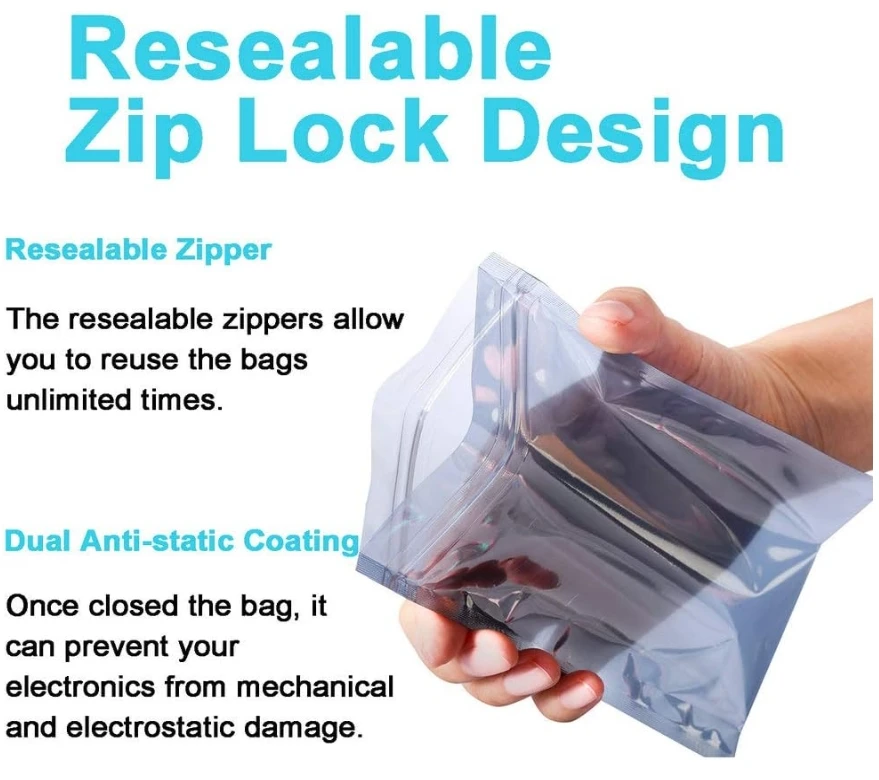 Custom Anti static Translucent Mylar Seal ESD Electrostatic Discharge Protective PCB Anti-Static Shielding Antistatic ESD Bag