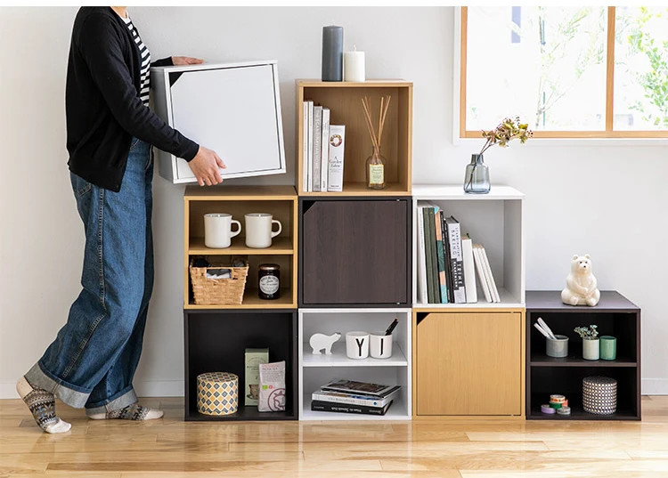 MDF display stand partical board furniture Melamine Wooden cabinet box living room furniture storage bins