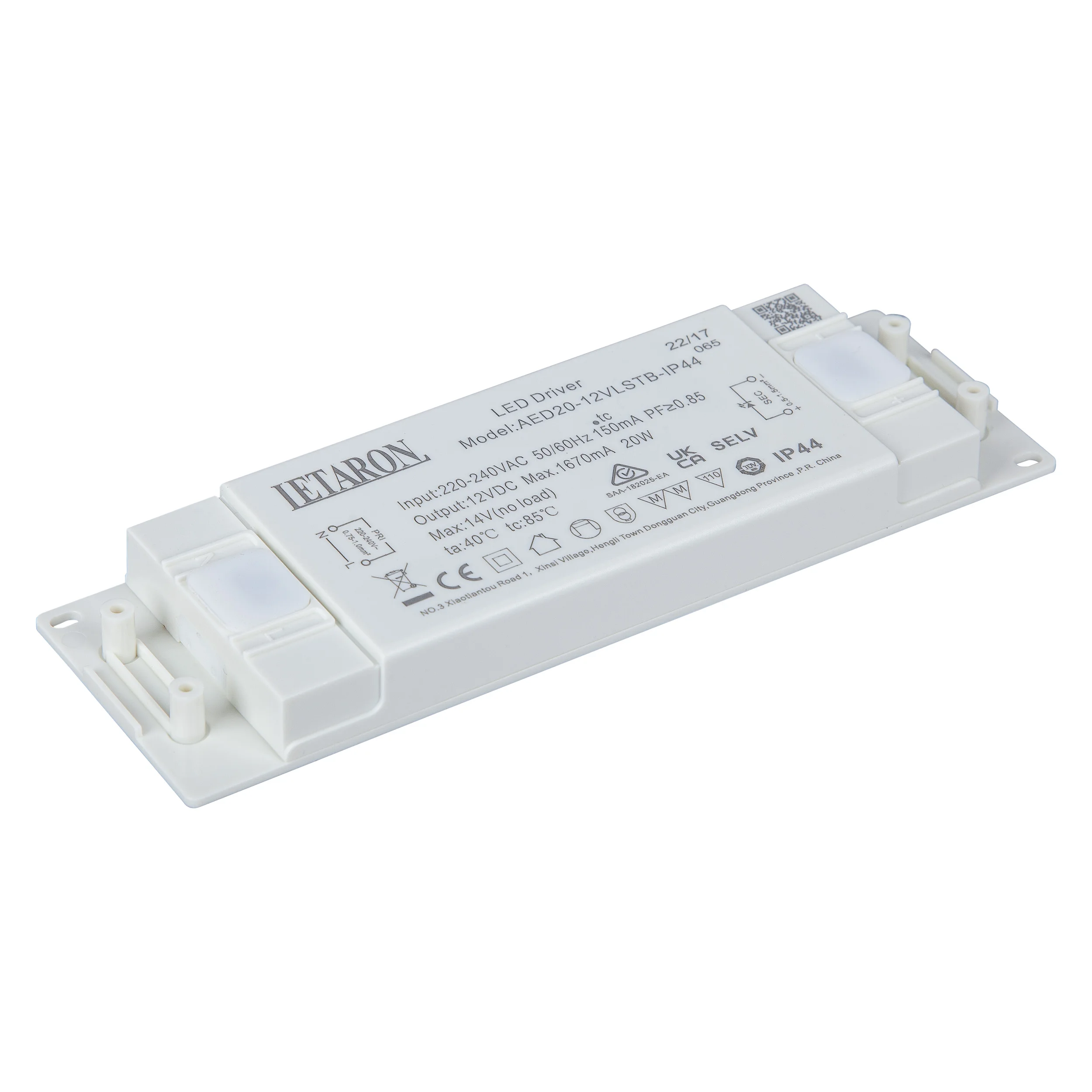 20w 12v 24v slim IP44 waterproof driverfix for mirror light high power supply saa ce ukca ccc