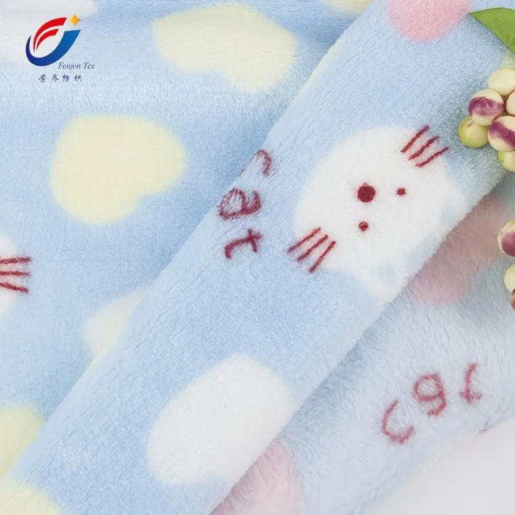 Фланелевая флисовая 100% полиэфирная ткань из микрофибры с принтом для матраса