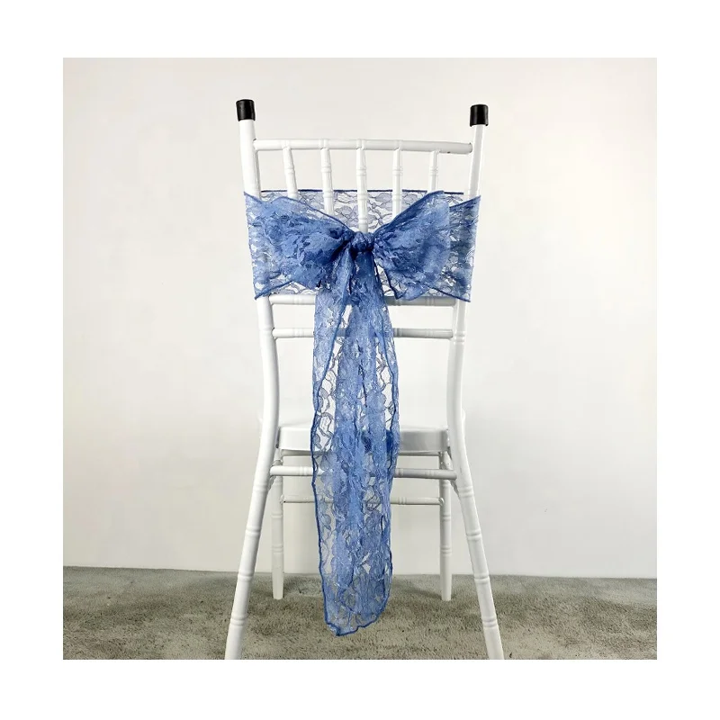 
JLY Textile Romantic Lace Chair Sashes for Wedding Curly Chair Sashes Chair Ties 