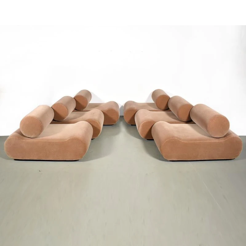 Light Luxury Lambskin Sofa Wabi-Sabi Style Nordic Retro Design Creative Homestay Special-Shaped Module Combination Sofa