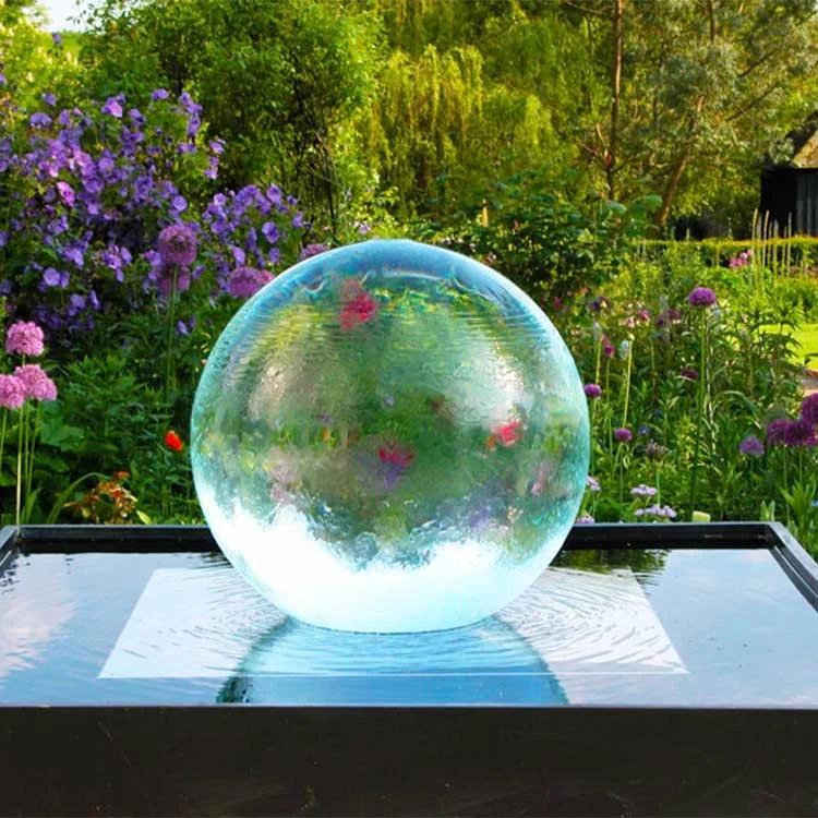 Custom logo metal hollow ball Outdoor Decorative landscape large stainless steel 304 waterfall metal Custom fountain ball