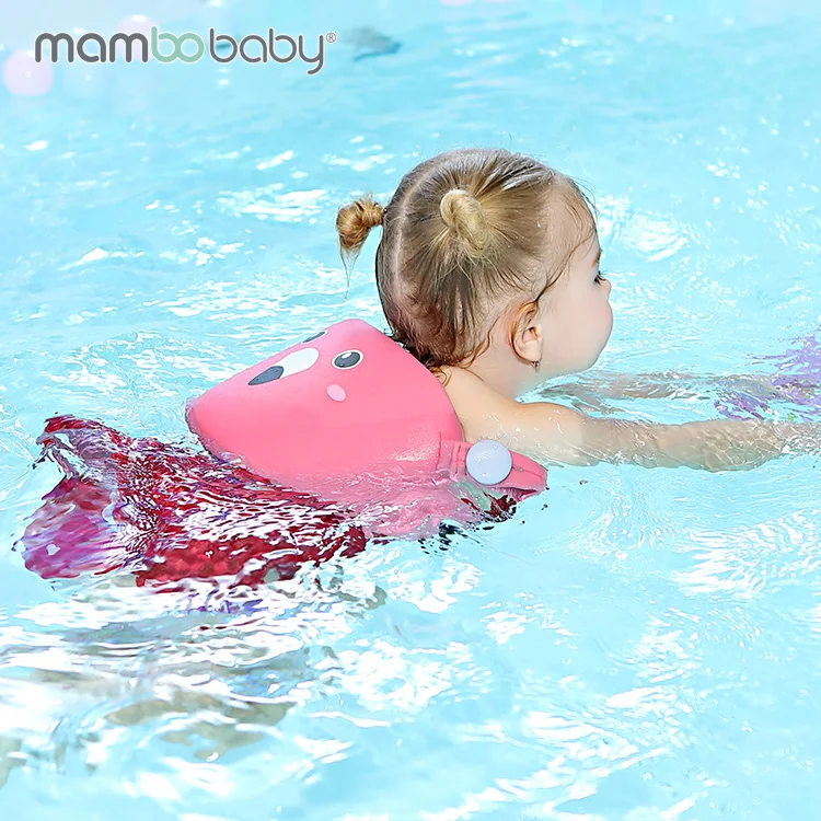 Mambobaby air free mambo fish and flamingo baby armbands float pool swimming ring for 2 to 8 years old toddlers