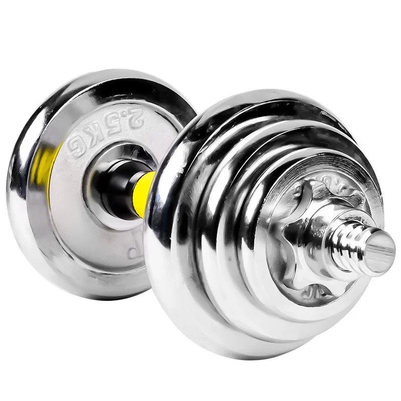 Wholesale Gym Equipment Boxed 10kg15kg Barbell Dumbbell Set Chrome-plated Dumbbell