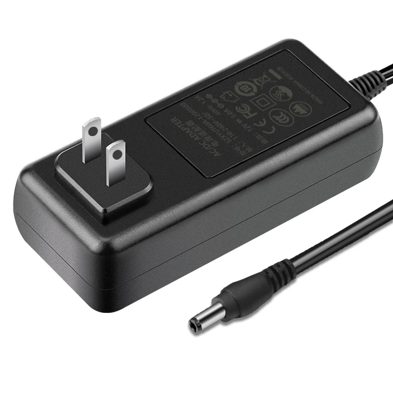 Professional Manufacturer Wall Plug Charger Power Adapter 60w Max Ac Dc 12v 2.5a 3a 4a 5a Laptop Charger