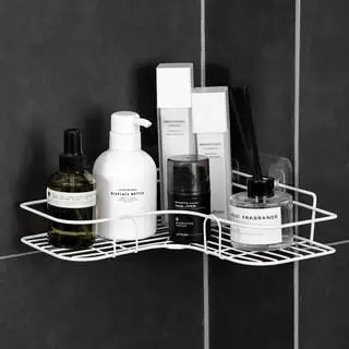 Wall Mounting Corner Iron Metal Kitchen Bathroom Organizer Shelves Rack  for Wall Mounted No Drilling Shower Caddy Storage