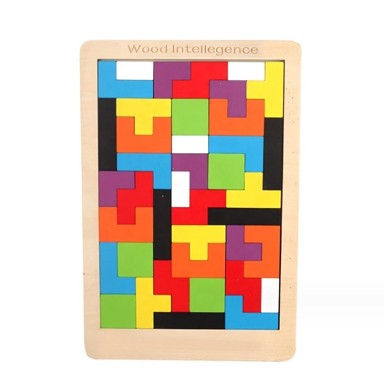 Распродажа детские игрушки-пазлы Tangram красочные деревянные русские блоки развивающие игрушки для детей